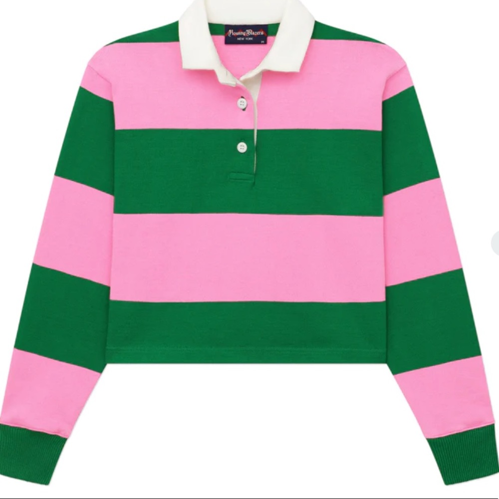 Rowing Blazers NWT cropped striped Rugby Polo